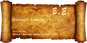 Beregi Emese névjegykártya