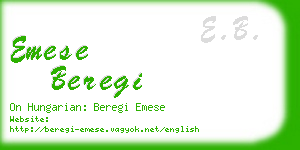 emese beregi business card